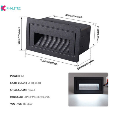 Ugradbena Led zidna svjetiljka Topla/bijela boja Svjetlo za stepenice AC85-265V Stepenička svjetiljka Rasvjeta za hodnik Unutarnja Vanjska Vrtna Ulica
