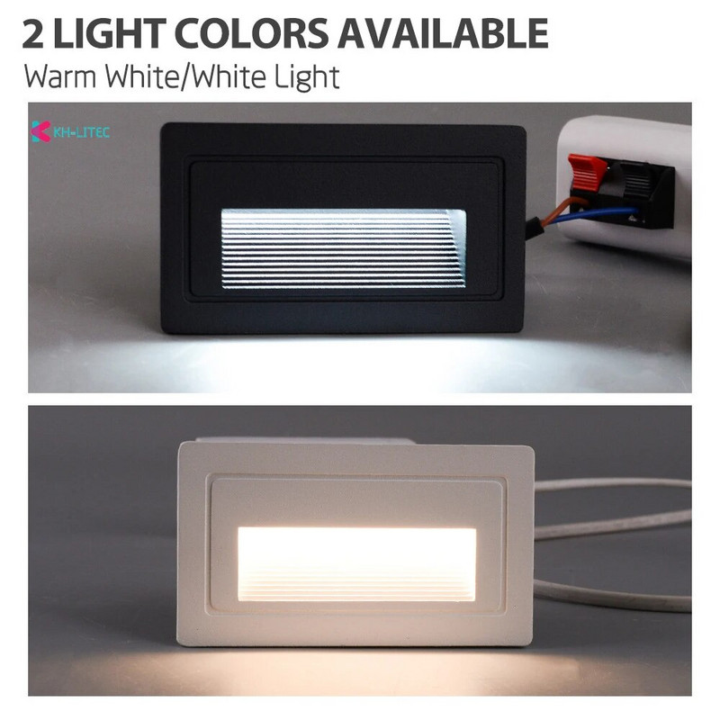 Ugradbena Led zidna svjetiljka Topla/bijela boja Svjetlo za stepenice AC85-265V Stepenička svjetiljka Rasvjeta za hodnik Unutarnja Vanjska Vrtna Ulica