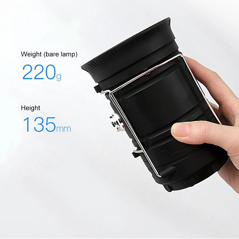 Vanjska svjetiljka za kampiranje Solarna višenamjenska kućanska prijenosna jaka svjetiljka Punjenje lanterne za nuždu Koristite 18650 bateriju