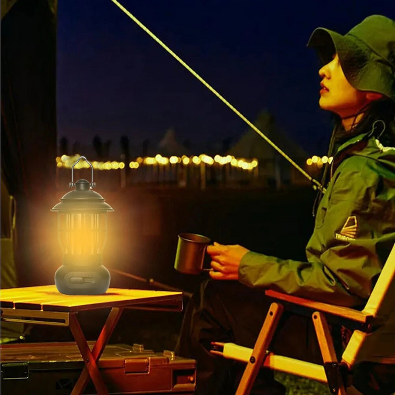 Vintage lampa za kampiranje Baterijska prijenosna vodootporna svjetiljka za šator Ručna konjska svjetiljka Vanjska ambijentalna rasvjeta za ribolov