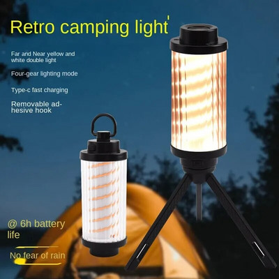 Преносима лампа за къмпинг Режими Акумулаторна лампа за палатка Индикатор за захранване с пръстен за закачане за туризъм Риболов Авариен