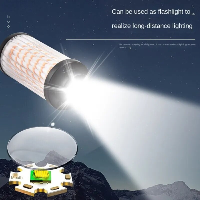 Prijenosna svjetiljka za kampiranje Načini rada Punjivo svjetlo za šator Indikator snage s prstenom za vješanje za hitne slučajeve planinarenja i ribolova