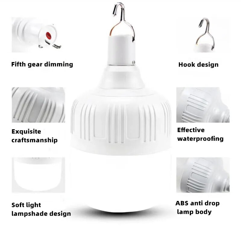 500 W USB-taaslaetav LED-hädavalgustid välistingimustes kasutatavad kaasaskantavad laternad hädaabilampide lambipirn Aku latern BBQ matkavalgusti