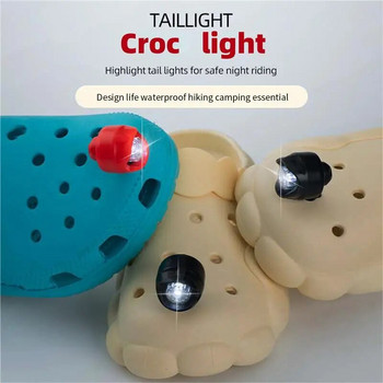 2бр. LED светлина за крокодилни обувки Светлина IPX5 Водоустойчива светлина за обувки за разходка на кучета Туризъм Къмпинг Лампа за възрастни Деца Декоративна