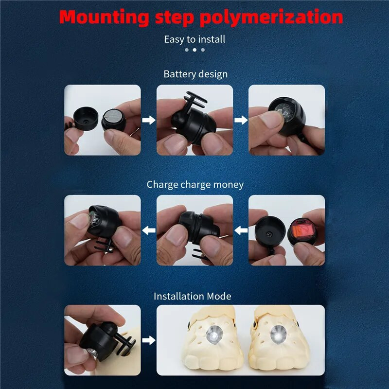 2 komada LED svjetla za Croc cipele Svjetlo IPX5 Vodootporno svjetlo za cipele za šetnju pasa, planinarenje, kampiranje, svjetiljka za odrasle, djecu, ukrasna