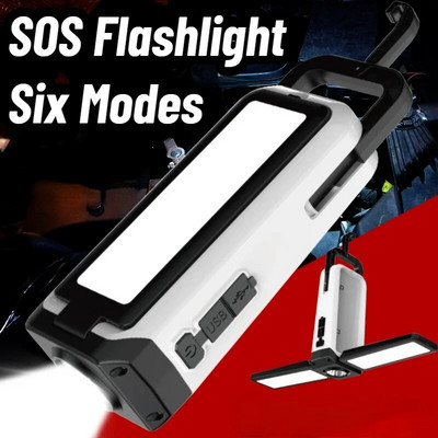 Lanternă LED SOS Flash Lanterne de camping Lanternă portabilă pliabilă Lampă de urgență Power Bank Lanternă de pescuit de aventură în aer liber