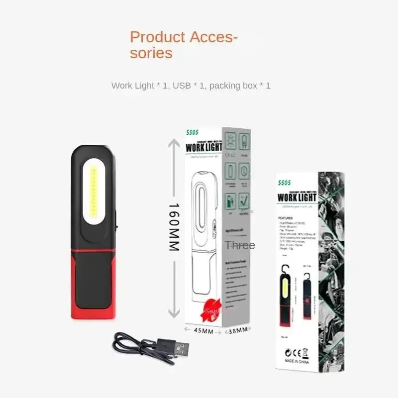 LED MiniWork Light, Magnetic Flat Flashlight, 3 Modes Portable Ultra-Light Bright Vodootporna džepna svjetiljka za rad, kampiranje