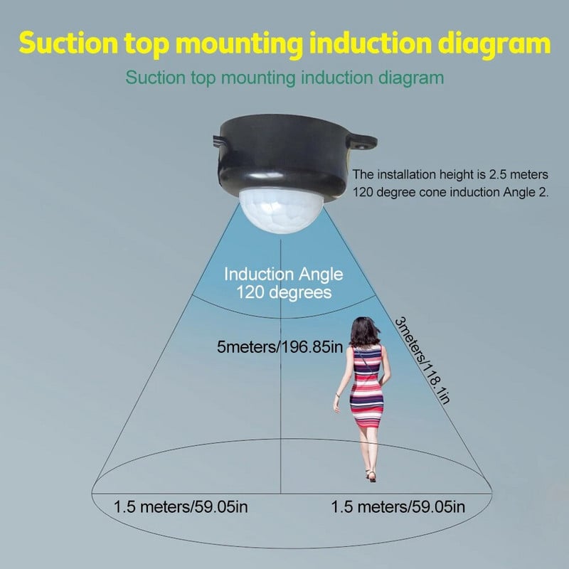 USB/DC infracrveni PIR prekidač za senzor pokreta za tijelo DC5V 12V 24V Detektor senzora ljudskog pokreta 5A Prekidač za LED svjetlo od 120 stupnjeva