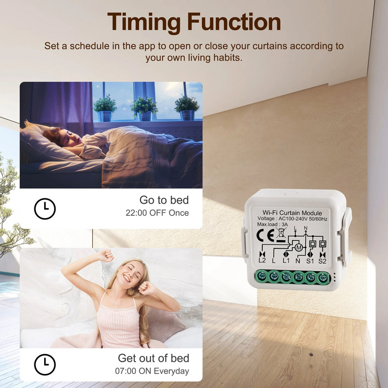 GIRIER Tuya Smart Wifi modul zavjesa Prekidač za rolete za rolete Električni motor 1/2 Gang Kompatibilan s Alexa Google Home