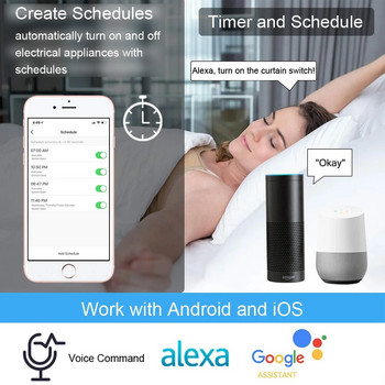 Tuya Smart Life WiFi завеси Превключвател за щори Ролетна щора Електрически мотор Google Home Alexa Гласово управление Свързан двигател на къщата