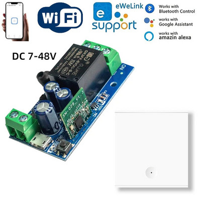 WenQia Ewelink WiFi nutikas kodu lüliti 2,4 GHz DC 12 V 24 V kuiv kontaktrelee kaugjuhtimispuldi ajastusmoodul, Alexa Google`i kodutugi