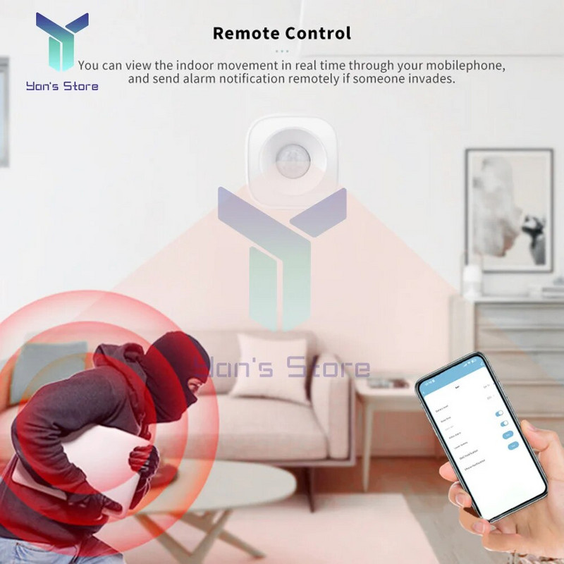 Tuya ZigBee/WiFi PIR senzor pokreta Bežični infracrveni detektor Sigurnosni protuprovalni alarm Senzor Smart life Kompatibilna kontrola s aplikacijom
