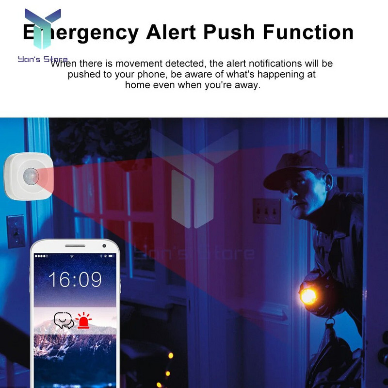 Tuya ZigBee/WiFi PIR senzor pokreta Bežični infracrveni detektor Sigurnosni protuprovalni alarm Senzor Smart life Kompatibilna kontrola s aplikacijom