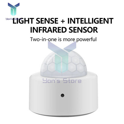 Tuya 2 in 1 Zigbee Mini PIR liikumisandur + Bright Lux Light passiivne infrapuna turvaline liikumisandur sissemurdmisalarm