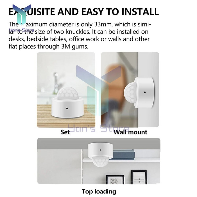 Tuya 2 in 1 Zigbee Mini PIR liikumisandur + Bright Lux Light passiivne infrapuna turvaline liikumisandur sissemurdmisalarm