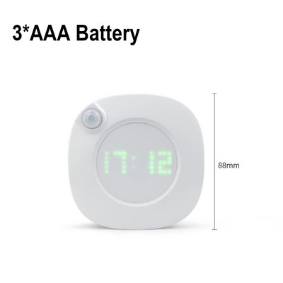 USB modernog dizajna Digitalna svjetiljka sa satom LED PIR senzor pokreta Svjetlo zidnog sata Magnetna WC kupaonska radna noćna svjetiljka Dekoracija