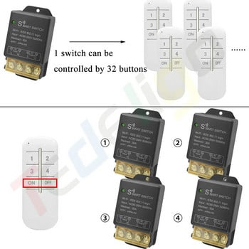 Tedeligo 2.4GHz Ewelink WiFi Smart Switch Controller 110v 220v 30A Стенен превключвател за осветление, синхронизиращ гласов модул работи с Alexa
