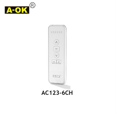 A-OK AC123 1/2/6/16-CH Remote Controller RF433 Transmitter for A OK Electric Curtian Motor, Wireless Control Intelligent Home