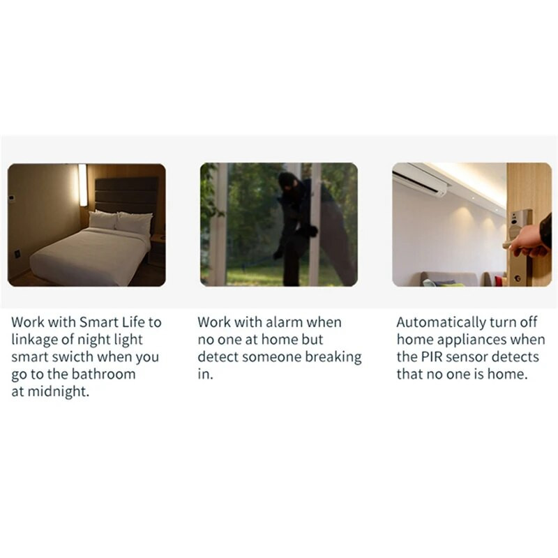 1 set Tuya Zigbee 3.0 Smart PIR senzor pokreta Senzor ljudskog pokreta Pametni kućni detektor Sigurnost doma Prikladan za Tuya Smart Life