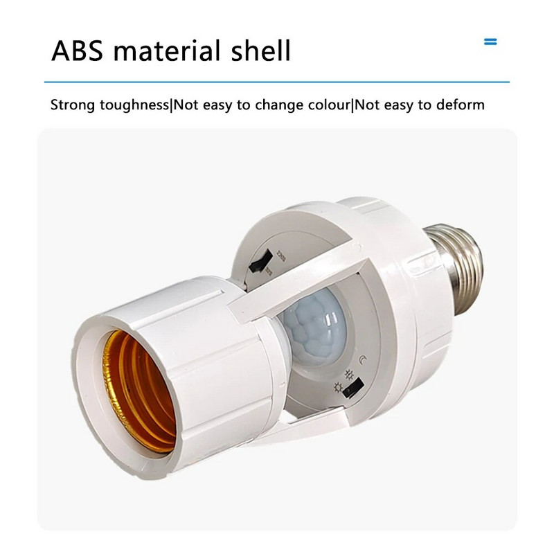 PIR inimese induktsiooni liikumisandur AC100-240V E27 pistikupesa muundur koos PIR liikumisanduri reguleeritava lülitiga E27 adapteriga