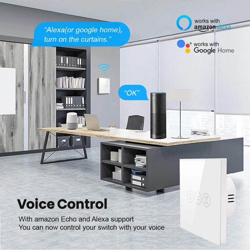 AVATTO Tuya WiFi Smart Curtain jungiklis, skirtas ES / JAV Smart Home Roller Shutter elektrinės variklio žaliuzės, veikia Alexa, Google Home