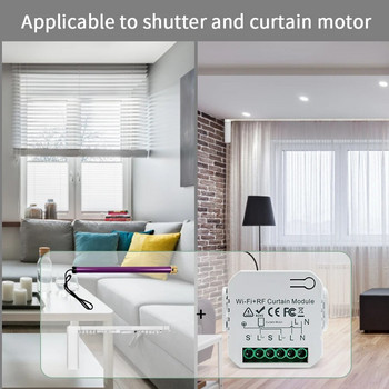 Tuya Smart WiFi Curtain Switch Blind Rolling Shutter RF433MHz Remote Control For Smart Life App Support Google Home Alexa
