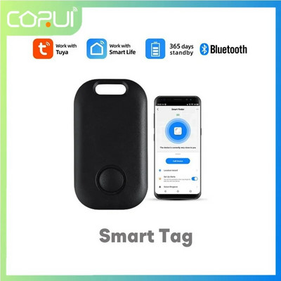CCORUI Tuya Tracker inteligent de locație compatibil Bluetooth Tracker GPS anti-pierdere Breloc Alarmă Tracker Smart Life Telecomandă