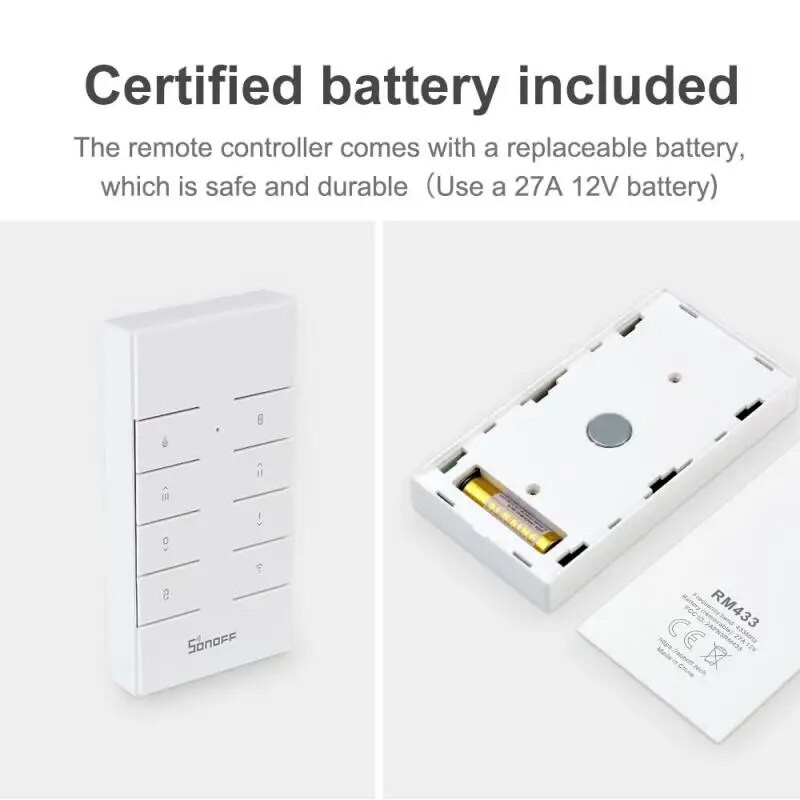 RM433 8 tipki Višenamjenski prilagođeni 433 MHz RF daljinski upravljač BASE Radi sa SONOFF RF/Slampher/4CH Pro/TX Series/RF Bridge