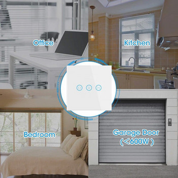 Έξυπνος χρονοδιακόπτης WiFi Ελεγκτής διακόπτης κουρτινών αφής γυαλιού τοίχου για ηλεκτρικό μοτέρ TUYA Smart Life Google Home Alexa