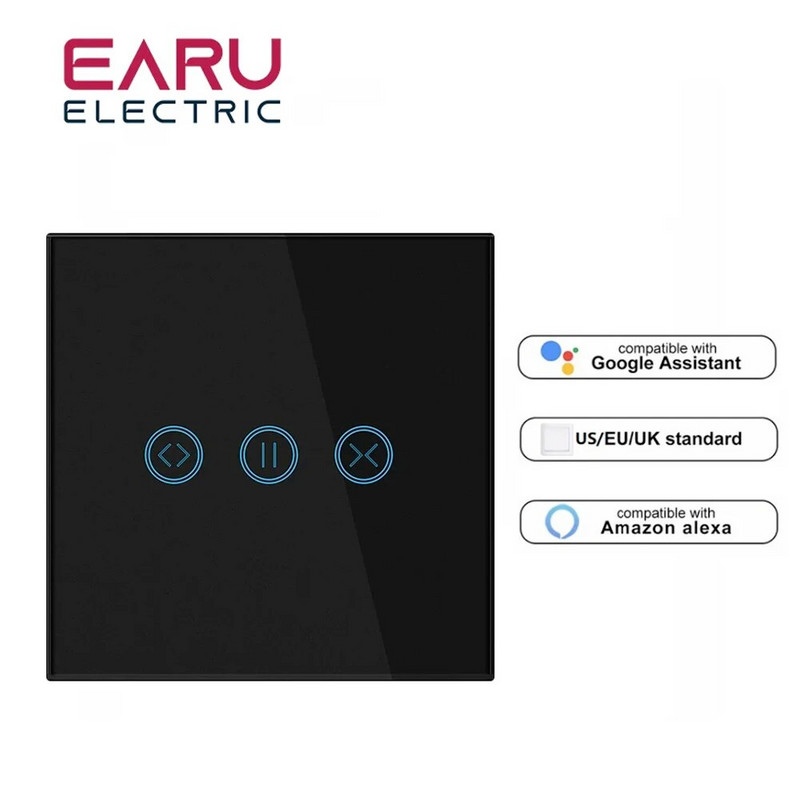 WiFi Smart Timer Glass Wall Touch Prekidač za zavjese Kontroler za rolete Električni motor TUYA Smart Life Google Home Alexa
