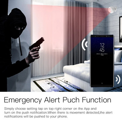 CORUI Tuya WiFi Smart PIR Motion Sensor Human Body Movement Infrared Safety Alarm Detector SmartLife APP Remote Control