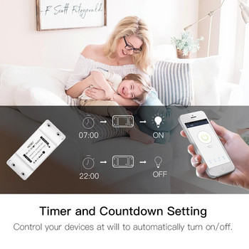 MOES DIY Bluetooth Wi-Fi Smart Switch Timer Smart Life APP Ασύρματο τηλεχειριστήριο Λειτουργεί με την Alexa Google Home