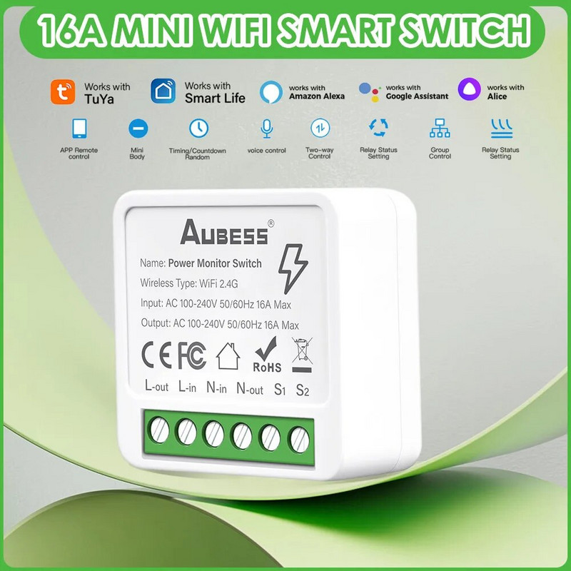 16A eWeLink Wifi MINI Smart Switch DIY 2-way Control DIY Module Breaker APP Remote Control Timer Radi s Alexa Google Home
