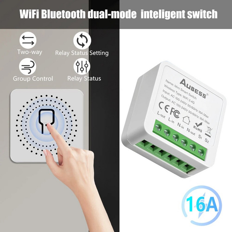16A eWeLink Wifi MINI Smart Switch DIY 2-way Control DIY Module Breaker APP Remote Control Timer Radi s Alexa Google Home