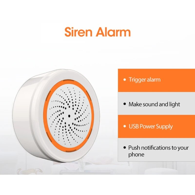 Zigbee NEO 90DB senzor zvuka i svjetla Tuya Smart Life ugrađena sirena alarmni senzor