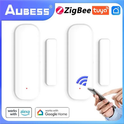 AUBESS Tuya WiFi/Zigbee Smart Door Sensor Отворена затворена врата Детектори Smart Home Security Protection Алармена система Smart Life APP