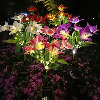 7 Head LED Solar Simulation Rose Lilies Flower LED Light Κήπος Αυλή γκαζόν Νυχτερινό φωτιστικό Τοπίο Κήπος Διακόσμηση σπιτιού Λουλούδια