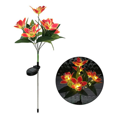 7Head LED solarna simulacija ruža ljiljani cvijet LED svjetlo vrt dvorište travnjak noćna svjetiljka pejzaž vrt cvijeće za uređenje doma