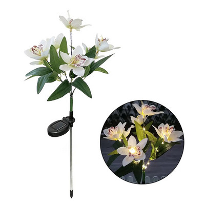 7Head LED solarna simulacija ruža ljiljani cvijet LED svjetlo vrt dvorište travnjak noćna svjetiljka pejzaž vrt cvijeće za uređenje doma