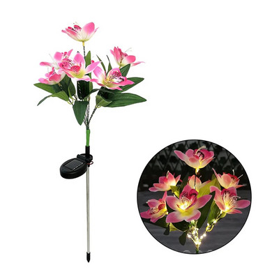 7Head LED solarna simulacija ruža ljiljani cvijet LED svjetlo vrt dvorište travnjak noćna svjetiljka pejzaž vrt cvijeće za uređenje doma