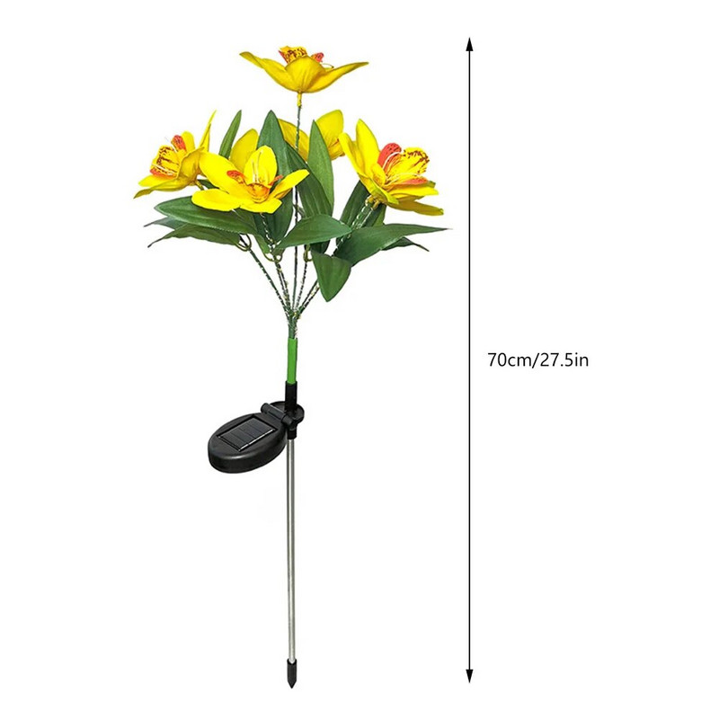 7Head LED solarna simulacija ruža ljiljani cvijet LED svjetlo vrt dvorište travnjak noćna svjetiljka pejzaž vrt cvijeće za uređenje doma