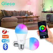 Gleco Tuya Wifi Led žarulja Bluetooth LED žarulja RGB E27 Zigbee Led žarulje Pametna kućna rasvjeta radi s Alexa Amazon, Google