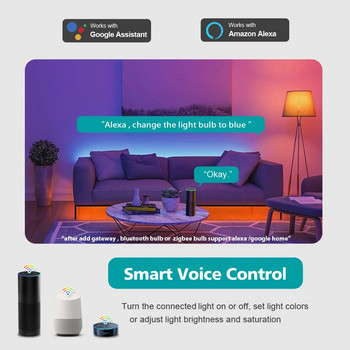 Gleco Tuya Wifi Led крушка Bluetooth LEDs лампа RGB E27 Zigbee Led крушки Интелигентно домашно осветление работи с Alexa Amazon, Google