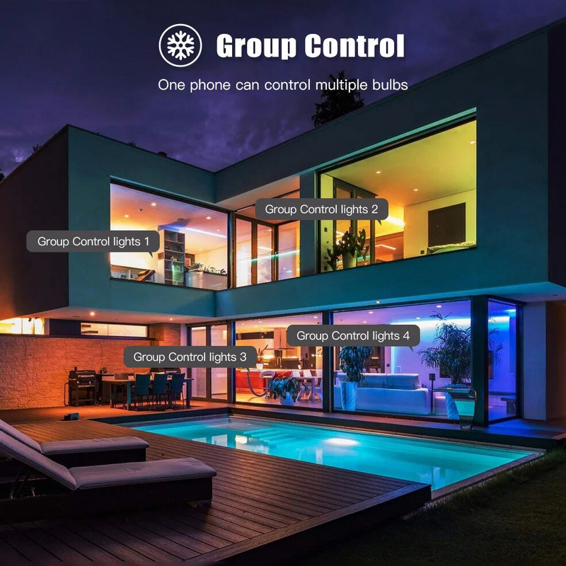 Gleco Tuya Wifi Led žarulja Bluetooth LED žarulja RGB E27 Zigbee Led žarulje Pametna kućna rasvjeta radi s Alexa Amazon, Google