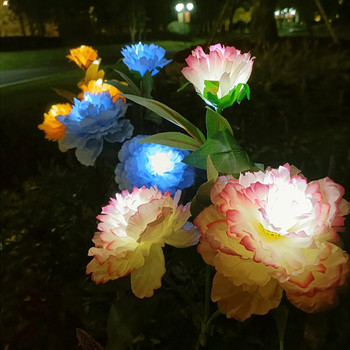 LED слънчеви светлини Външна лампа за цветя от божур Нощна лампа Градинска украса за двор, вътрешен двор Пейзажна пътека Водоустойчив градински декор