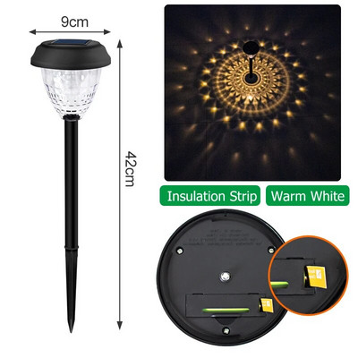 Vanjske vrtne ukrasne svjetiljke za travnjak na solarni pogon LED bajkovita svjetla za dvorišnu stazu Ulična dekoracija Vodootporna Besplatna dostava