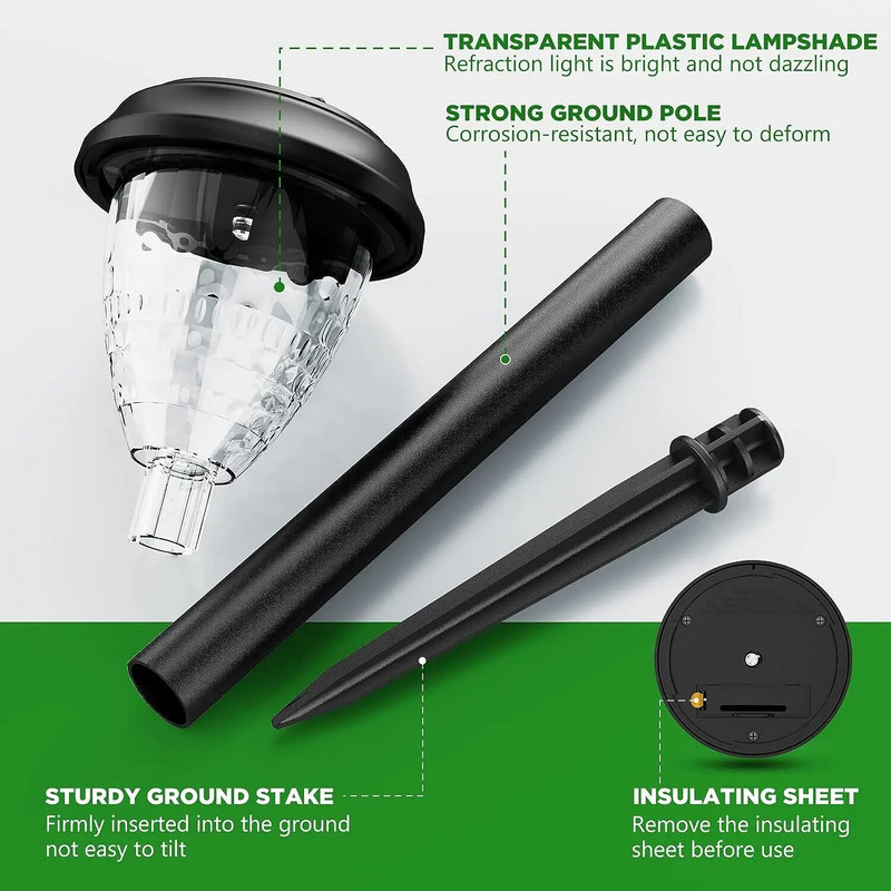 Vanjske vrtne ukrasne svjetiljke za travnjak na solarni pogon LED bajkovita svjetla za dvorišnu stazu Ulična dekoracija Vodootporna Besplatna dostava