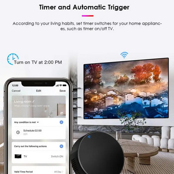 Τηλεχειριστήριο υπερύθρων Smart Wifi Universal Infrared Tuya for Smart Home Control για AUD AC TV DVD Λειτουργεί με την Alexa Google Home