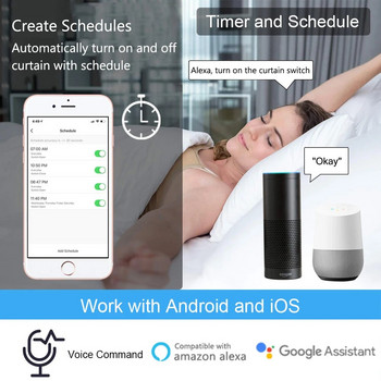 Tuya Smart Life WiFi превключвател за щори за завеси с дистанционно за електрически ролетни щори Слънцезащитен крем Google Home Alexa Smart Home