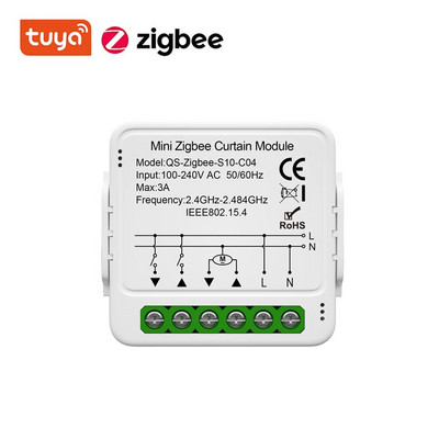 Tuya ZigBee WiFi Smart Curtain jungiklio modulis Roletai Užraktas Elektros variklis Smart Life Balso valdymas, skirtas Alexa Google Home